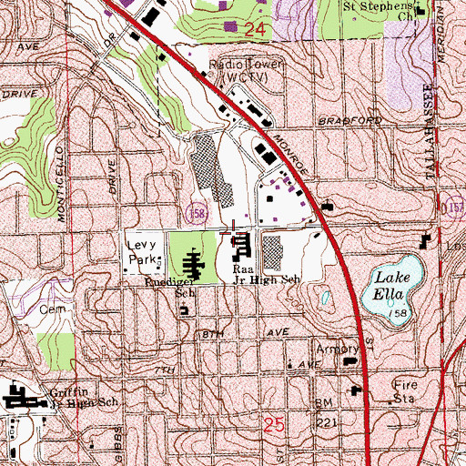 Topographic Map of Augusta Raa Middle School, FL