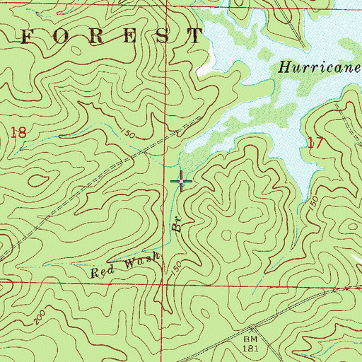 Topographic Map of Red Wash Branch, FL
