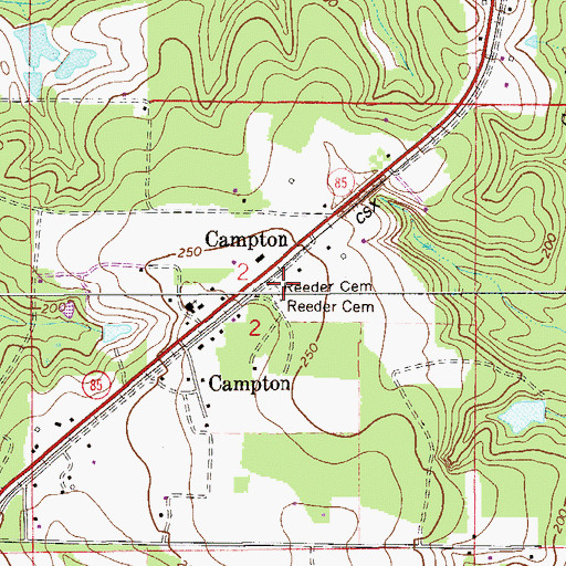 Topographic Map of Reeder Cemetery, FL