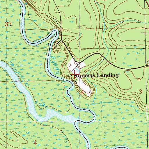 Topographic Map of Roberts Landing, FL
