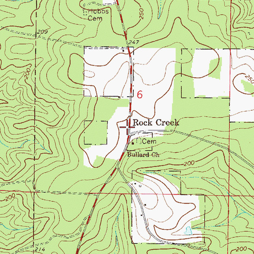 Topographic Map of Rock Creek, FL