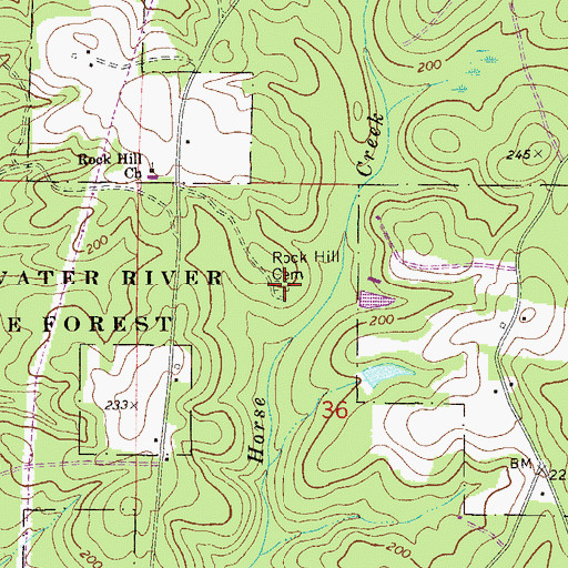 Topographic Map of Rock Hill Cemetery, FL