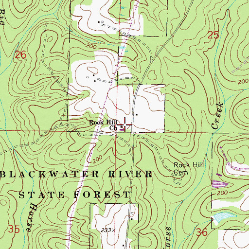 Topographic Map of Rock Hill Church, FL