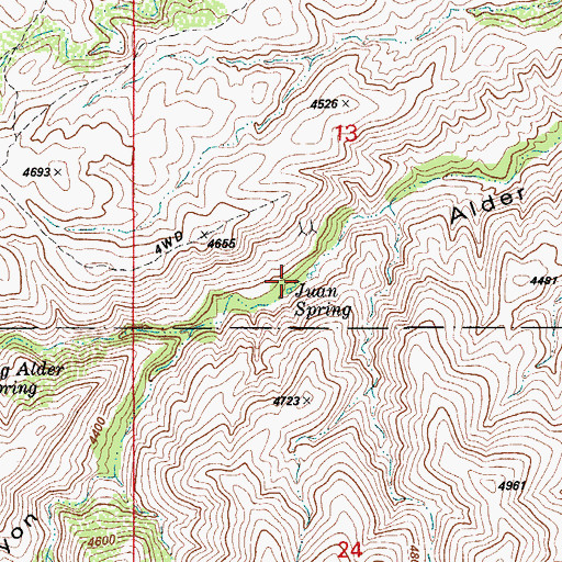 Topographic Map of Juan Spring, AZ