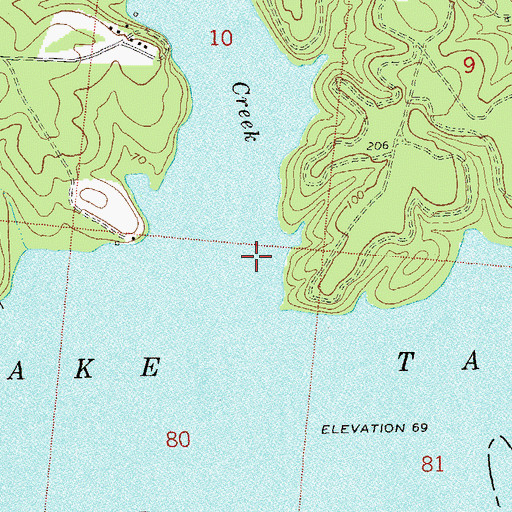 Topographic Map of Rocky Comfort Creek, FL