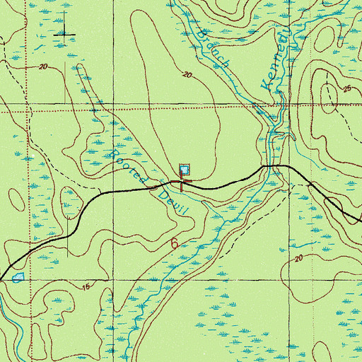 Topographic Map of Rooted Devil, FL