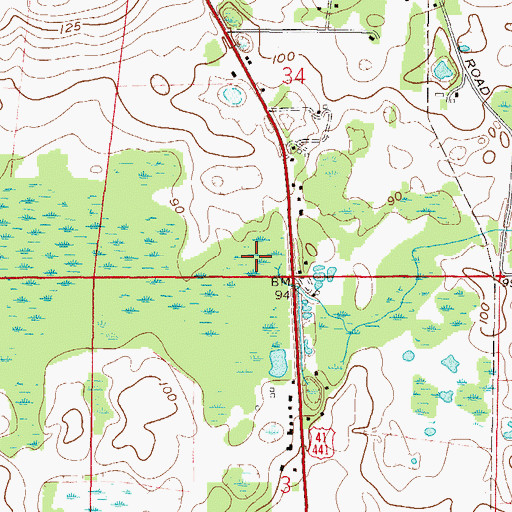 Topographic Map of Rose Creek, FL