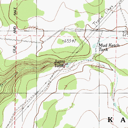 Topographic Map of Juan Tank, AZ