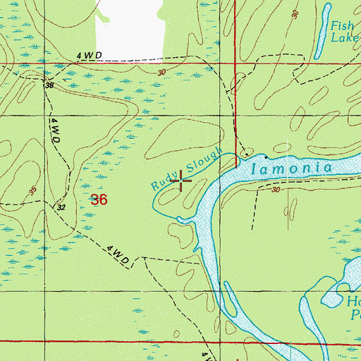 Topographic Map of Rudy Slough, FL