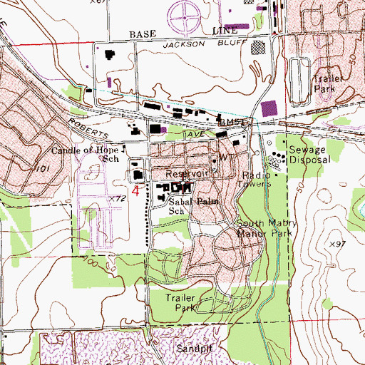 Topographic Map of Sabal Palm School, FL