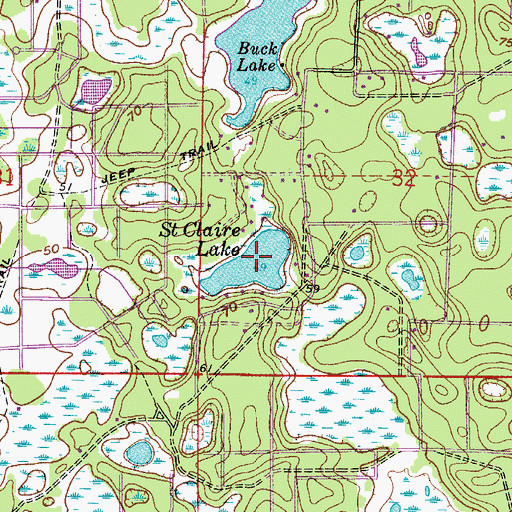 Topographic Map of Saint Claire Lake, FL