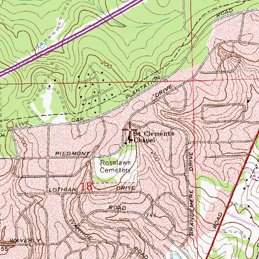 Topographic Map of Saint Clements Chapel, FL