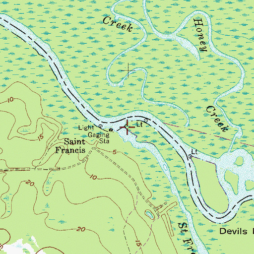 Topographic Map of Saint Francis Dead River, FL