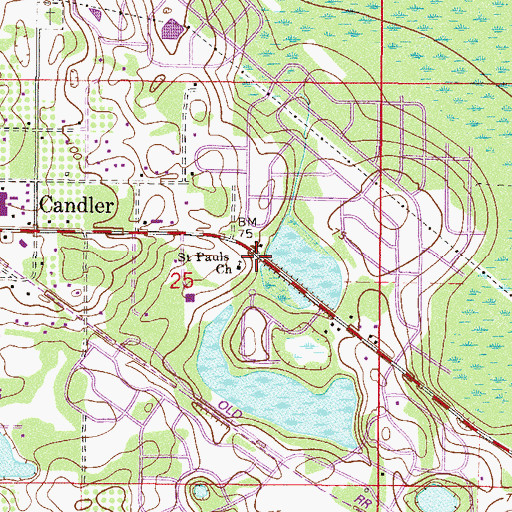 Topographic Map of Saint Pauls Missionary Baptist Church, FL