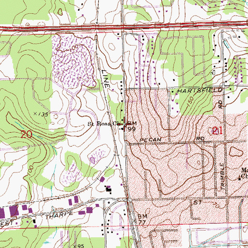 Topographic Map of Saint Rosa Church, FL