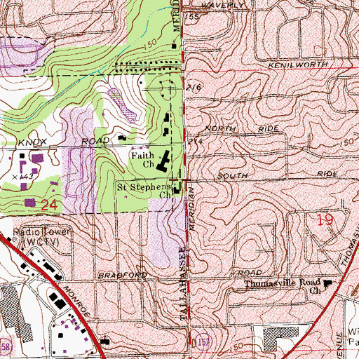 Topographic Map of Saint Stephens Church, FL