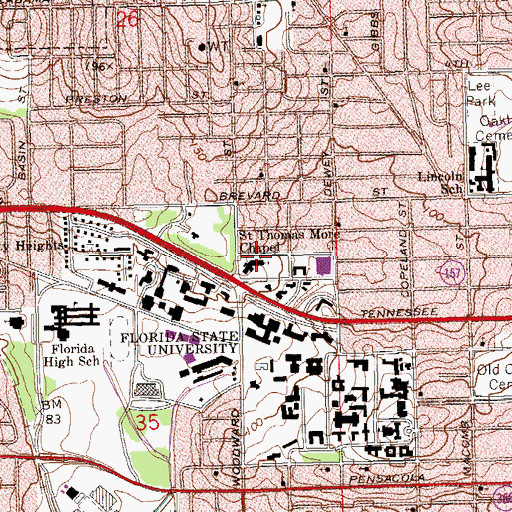 Topographic Map of Saint Thomas More Chapel, FL