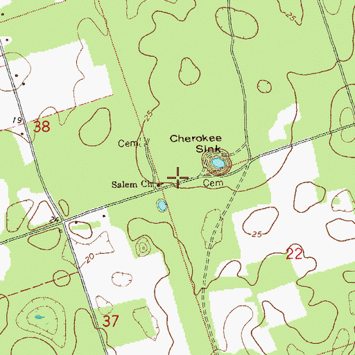 Topographic Map of Salem Church, FL