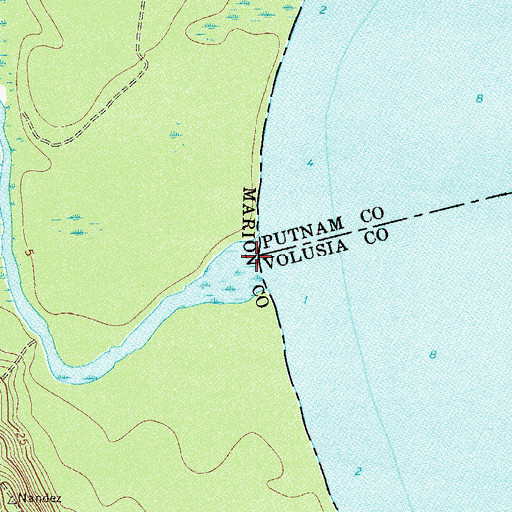 Topographic Map of Salt Springs Run, FL