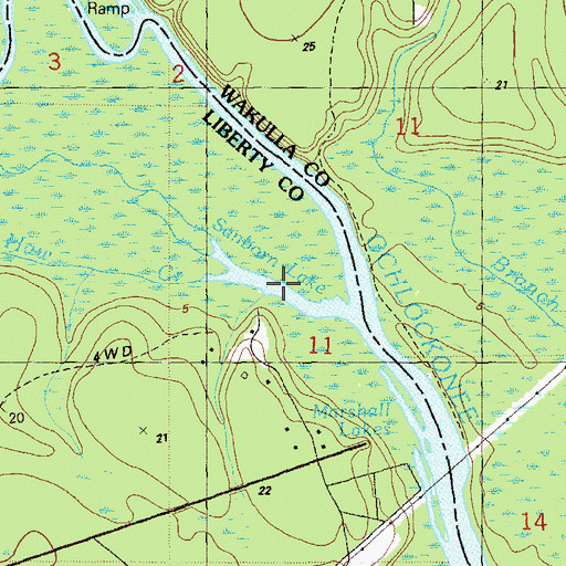 Topographic Map of Sanborn Lake, FL