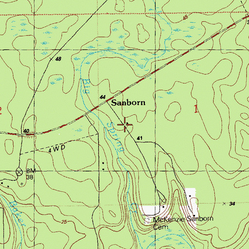 Topographic Map of Sanborn School (historical), FL