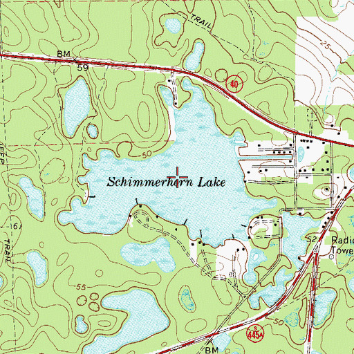 Topographic Map of Schimmerhorn Lake, FL