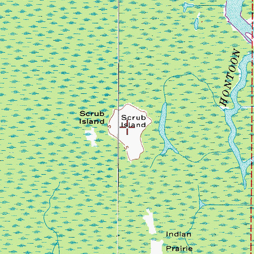 Topographic Map of Scrub Island, FL