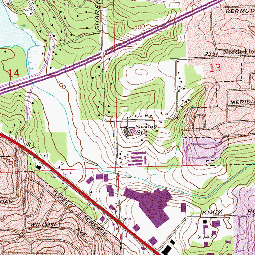 Topographic Map of Sealey Elementary School, FL