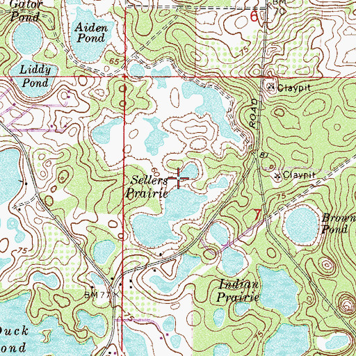 Topographic Map of Sellers Prairie, FL