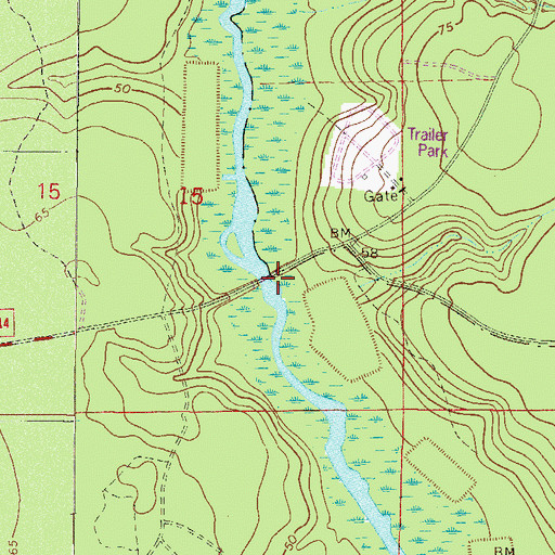 Topographic Map of Sharps Ferry, FL