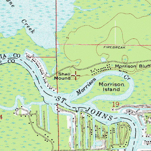 Topographic Map of Shell Mound, FL