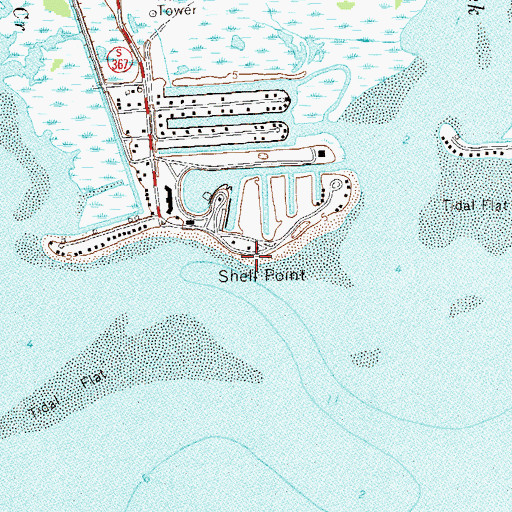 Topographic Map of Shell Point, FL