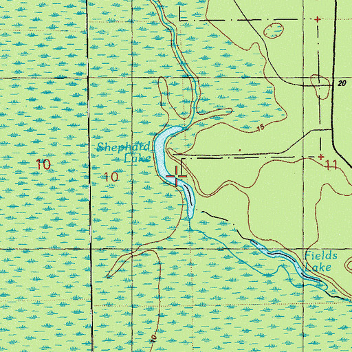 Topographic Map of Shephard Lake, FL