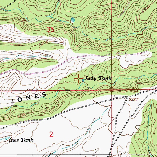 Topographic Map of Judy Tank, AZ