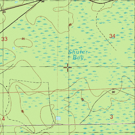 Topographic Map of Shuler Bay, FL
