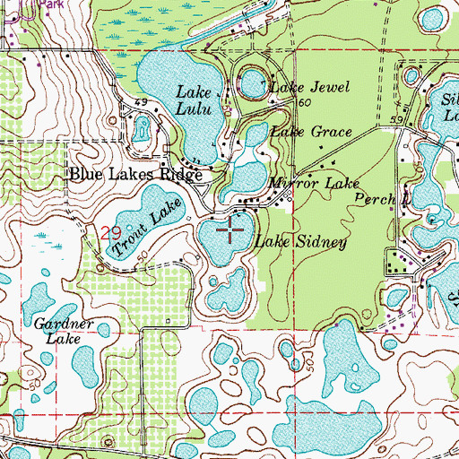 Topographic Map of Lake Sidney, FL