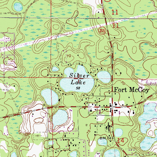 Topographic Map of Silver Lake, FL