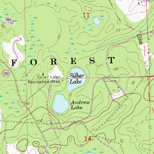 Topographic Map of Silver Lake, FL