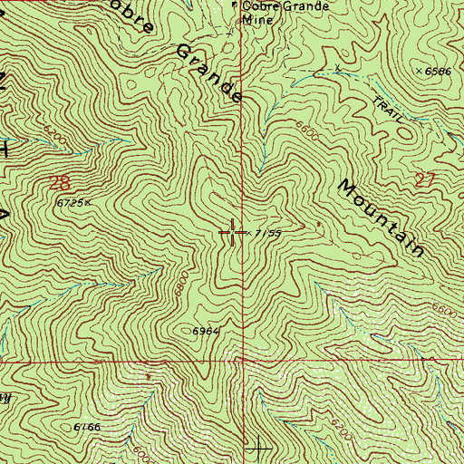 Topographic Map of Cobre Grande Mountain, AZ