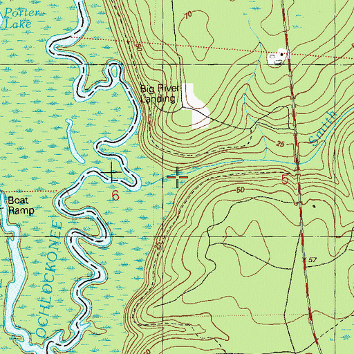 Topographic Map of Smith Creek, FL