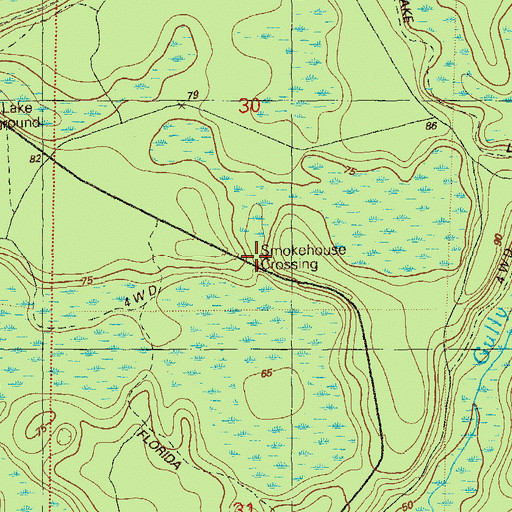 Topographic Map of Smokehouse Crossing, FL