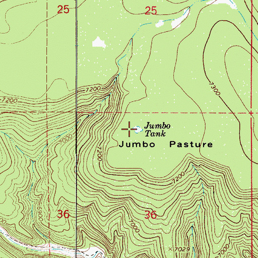 Topographic Map of Jumbo Tank, AZ