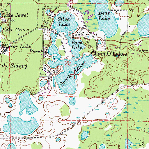 Topographic Map of South Lake, FL