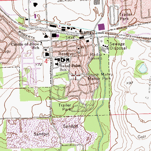 Topographic Map of South Mabry Manor Park, FL