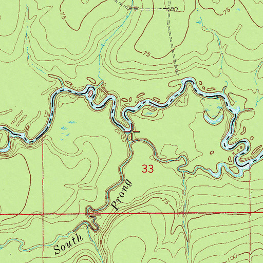 Topographic Map of South Prong Saint Marys River, FL