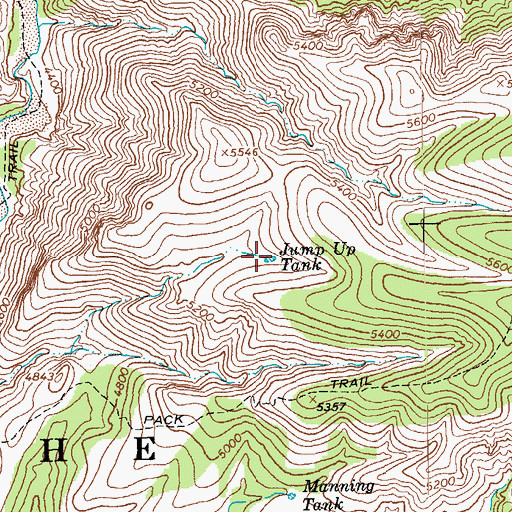 Topographic Map of Jump Up Tank, AZ