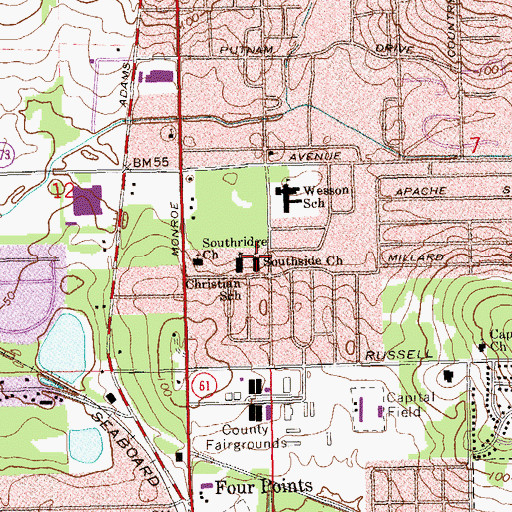 Topographic Map of Southside Church, FL