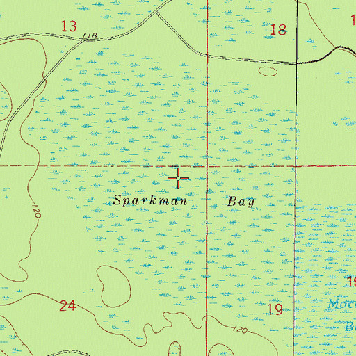 Topographic Map of Sparkman Bay, FL