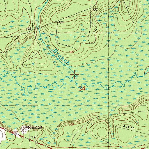 Topographic Map of Spring Branch, FL
