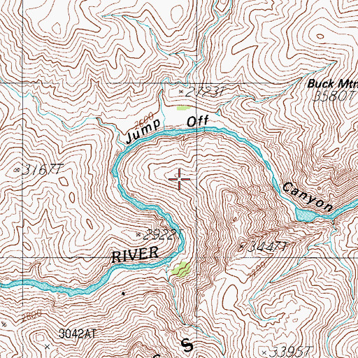 Topographic Map of Jump-Off Canyon, AZ